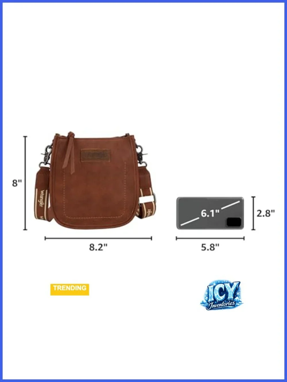 Wrangler Small Crossbody Bag for Women Vegan Leather Mini Purse Adjustable Strap
